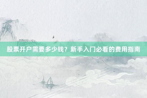股票开户需要多少钱？新手入门必看的费用指南