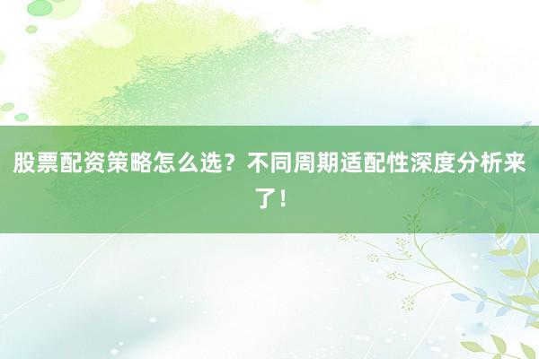 股票配资策略怎么选？不同周期适配性深度分析来了！