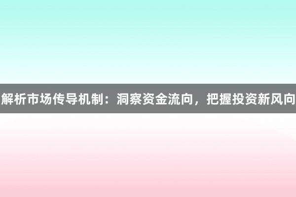 解析市场传导机制：洞察资金流向，把握投资新风向