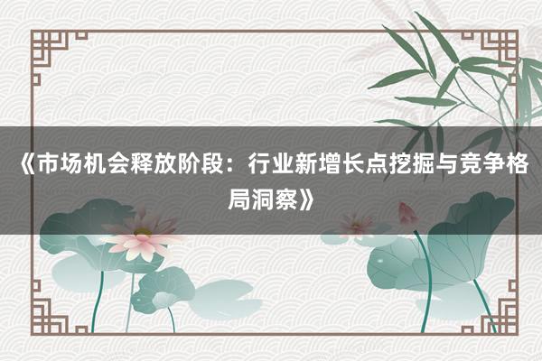 《市场机会释放阶段：行业新增长点挖掘与竞争格局洞察》