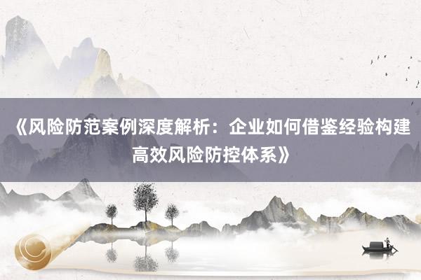 《风险防范案例深度解析:企业如何借鉴经验构建高效风险防控体系》