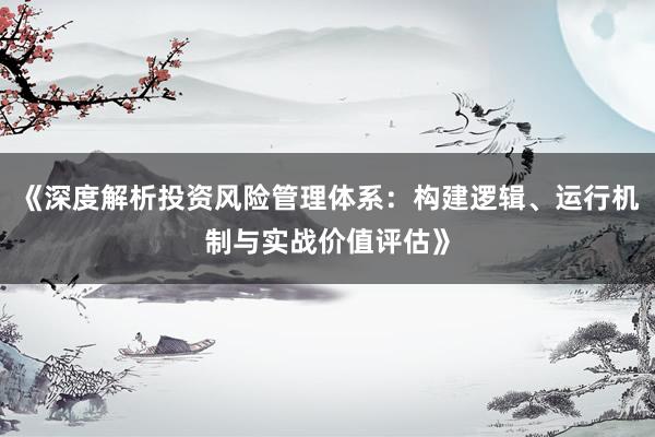 《深度解析投资风险管理体系：构建逻辑、运行机制与实战价值评估》