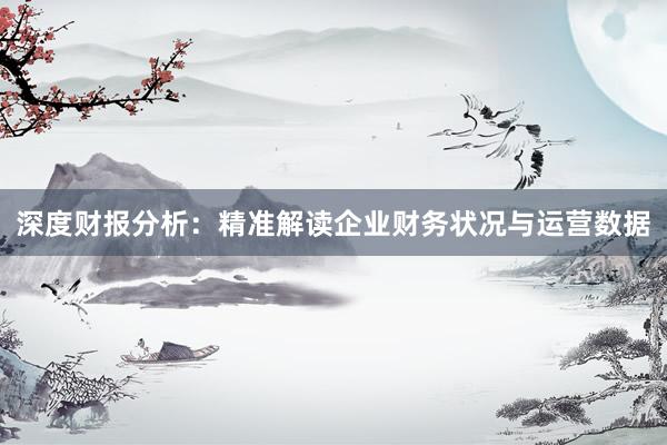 深度财报分析：精准解读企业财务状况与运营数据